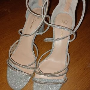 Size 10 glittery fat heels